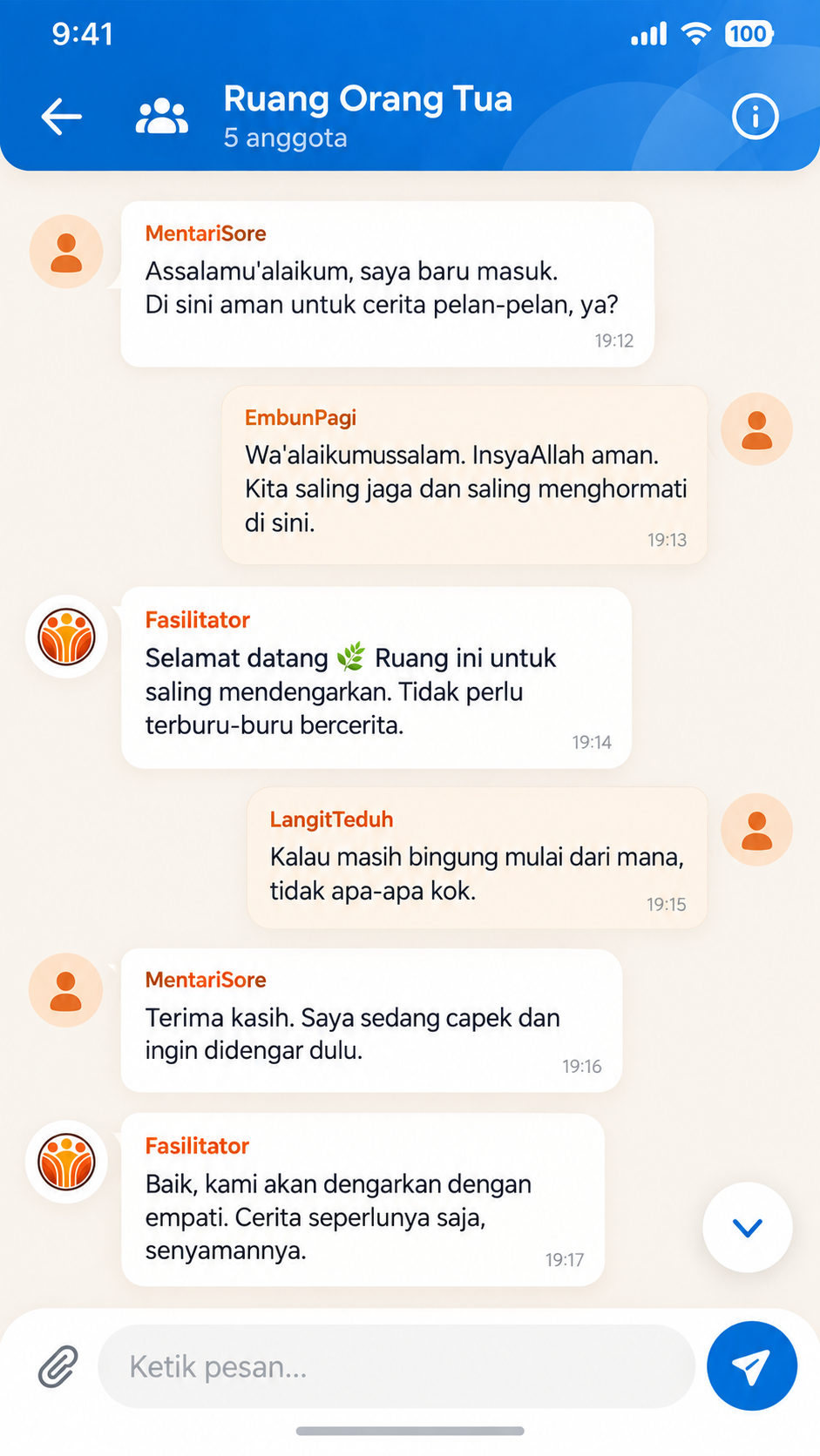 Mockup Ruang Aman Chat Kawan Ceritamu